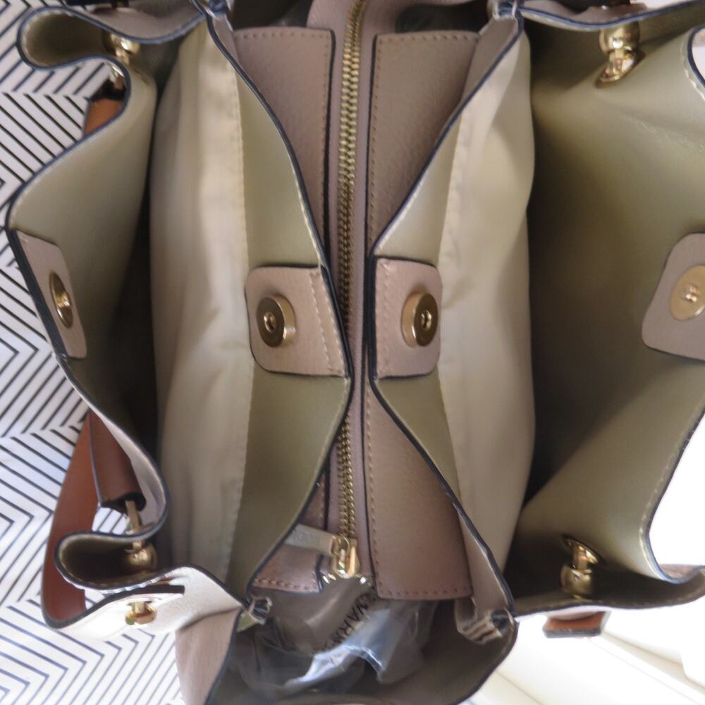 RODE SKO 3-Way Bag Shoulder Bag Faux Leather Gray Coffee Women's - Picture 8 of 12